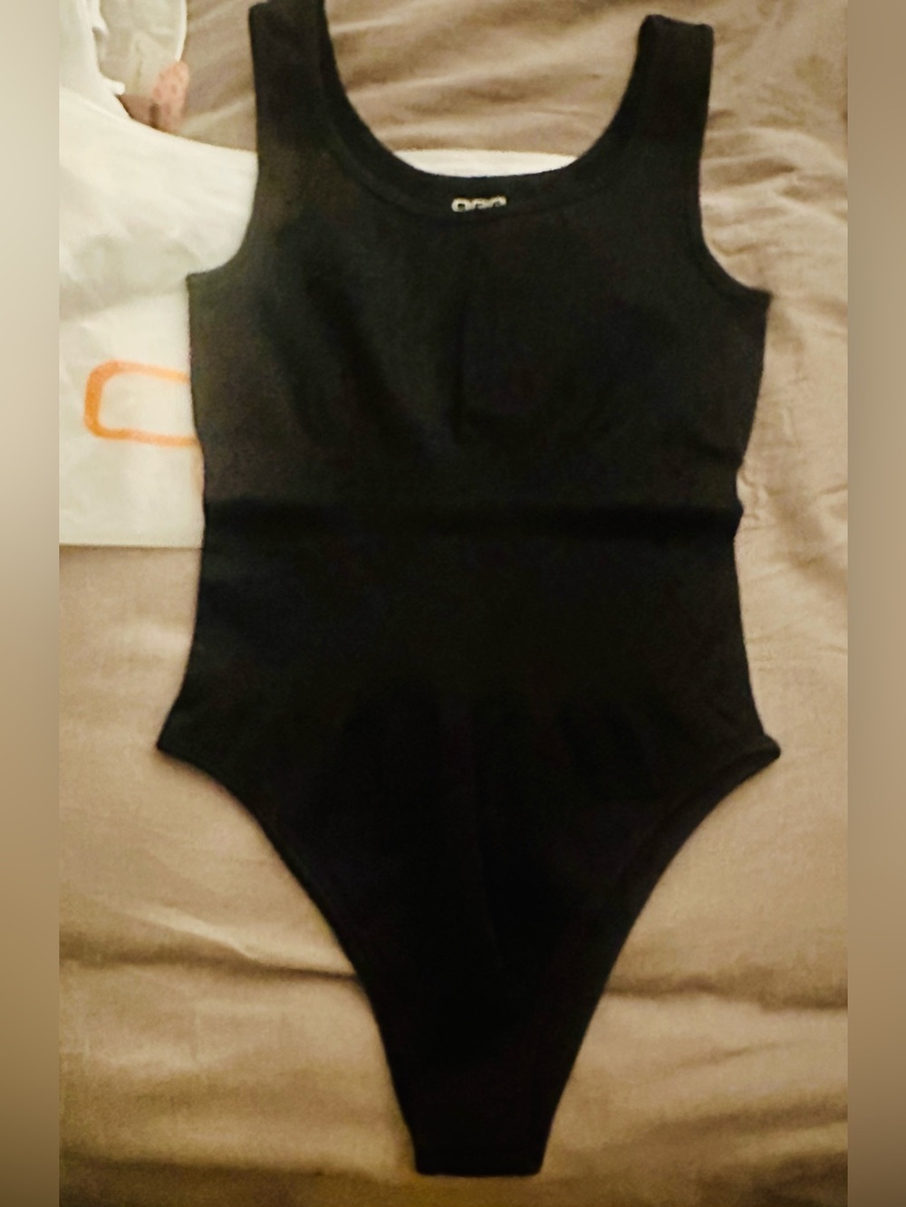 NIB Ribbed Black Scoop Neck Shapewear Bodysuit